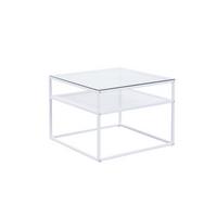 COUCHTISCH ALCUDIA, Einscheibensicherheitsglas, Weiß, 60 x 60 x 45 cm - Weiß, Glas/Metall (60/60/45cm) - KADIMA DESIGN