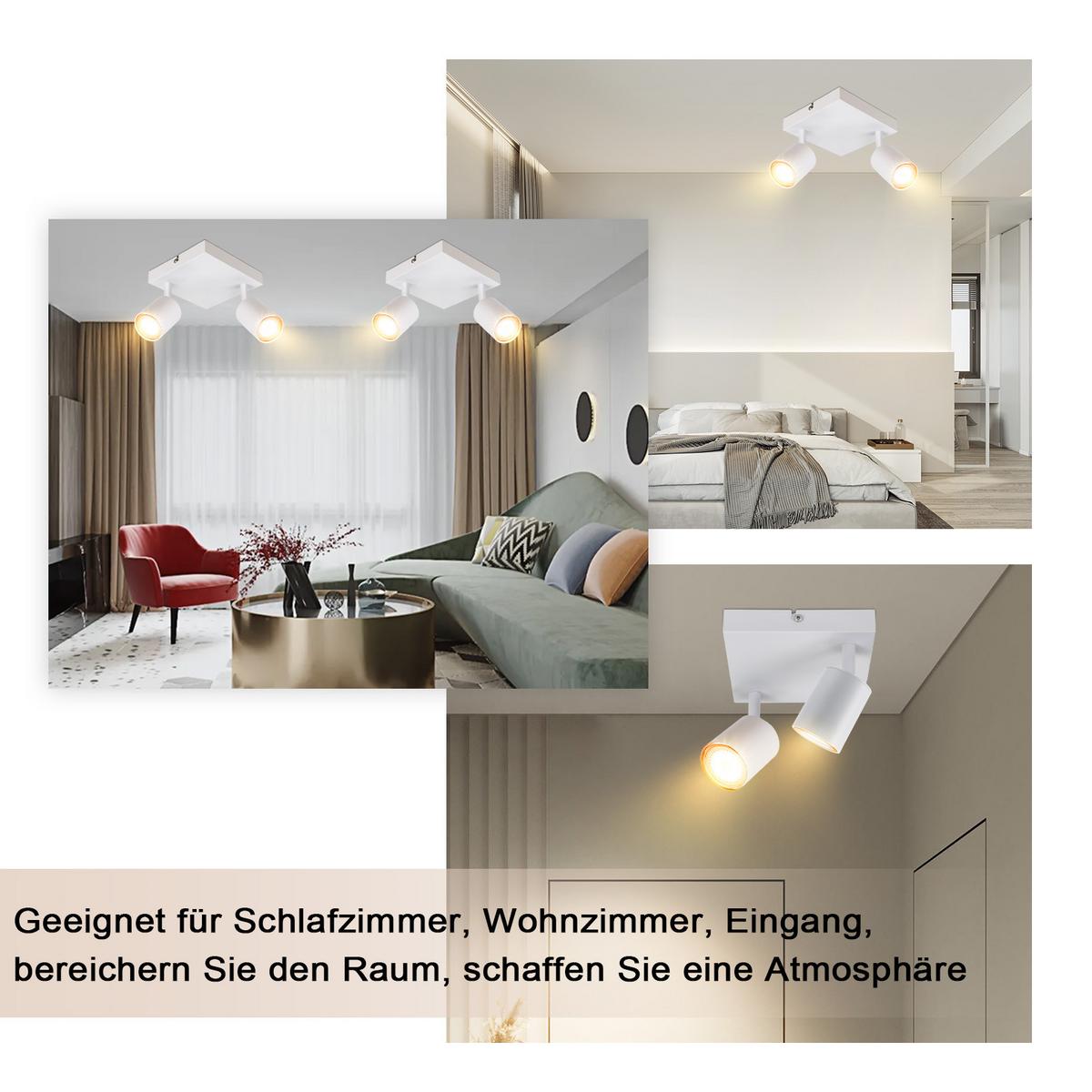 DECKENSTRAHLER Bergheim 2-flammig 15/15/14.4 cm - Weiß, Metall (15/15/14.4cm) - Nettlife