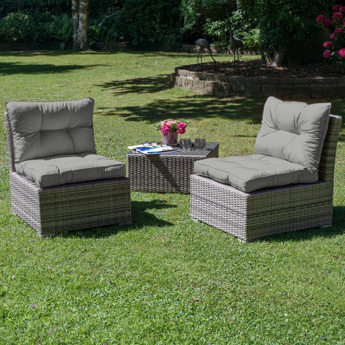 LOUNGEKISSEN Xluna Sitz 50/50/10 cm Hellgrau - Hellgrau, Textil (50/50/10cm) - Beautissu 