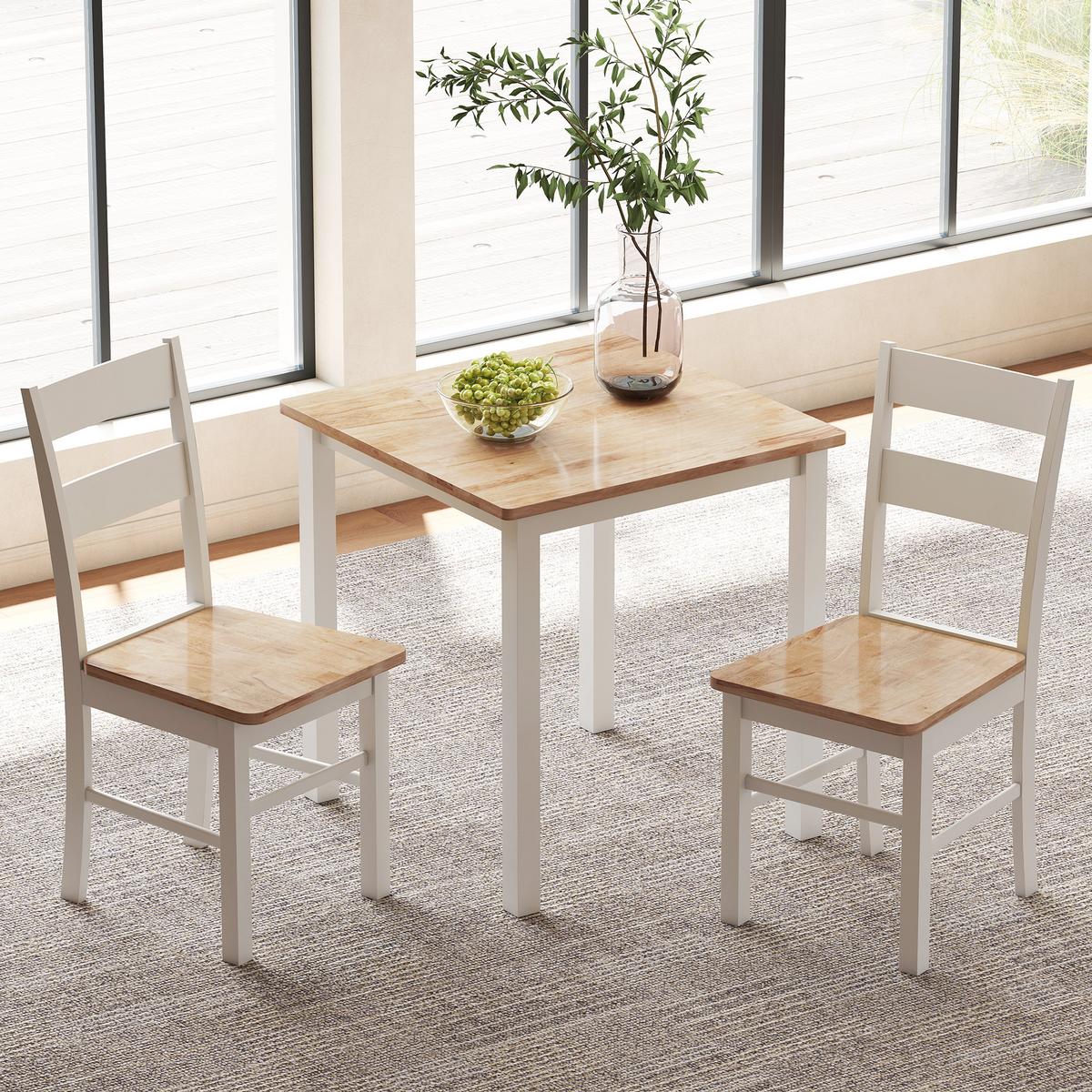 ESSTISCH 69 x 69 cm Küchentisch für 2-4 Personen Kleiner Esszimmertisch Eiche - Eichefarben/Weiß, Holz (69/69/75cm) - HOMCOM
