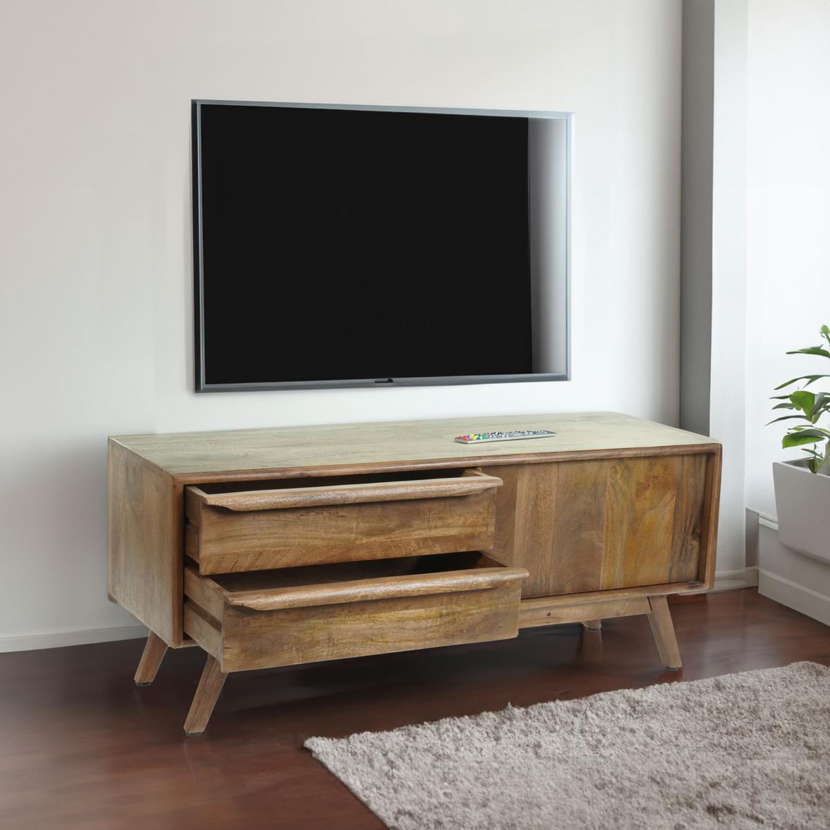 TV-RACK Walnuss Dekor - Walnussfarben, Holz (110/46/35cm) - MCW