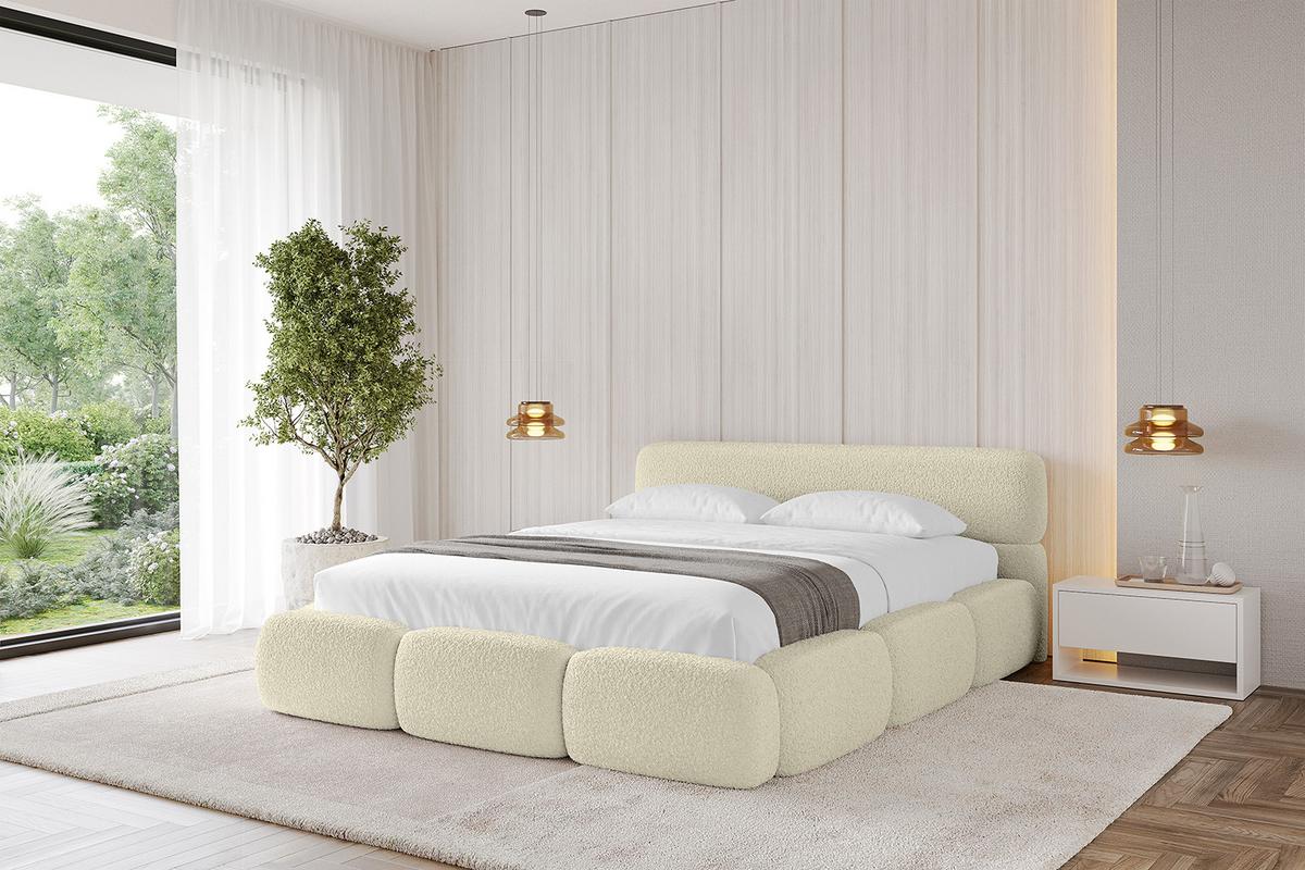 POLSTERBETT mit Bettkasten und Lattenrost, Boxbett ohne Matratze - ELVA-v1 180x200 Beige - Beige, Holzwerkstoff/Textil (180/200cm) - ALTDECOR