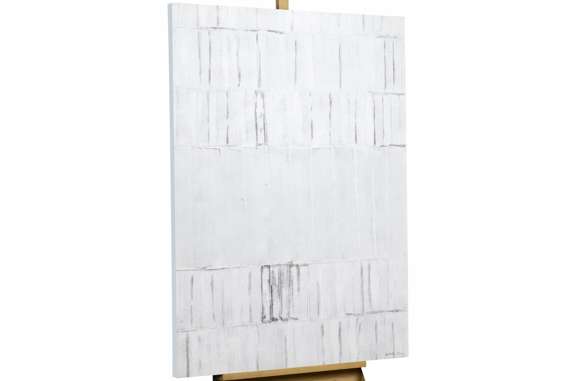 ACRYLBILD HANDGEMALT 80/120 cm - Weiß, Holz/Textil (80/120cm) - KUNSTLOFT