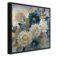 BILDER mit Rahmen Blumen Pfingstrosen Blau 30x30 cm - Multicolor, Metall (30/30cm) - Wallarena