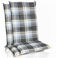 HOCHLEHNERAUFLAGE Sunny BK 120x50x6cm Blau Kariert (2tlg) - Blau, Textil (50/6/120cm) - Beautissu 