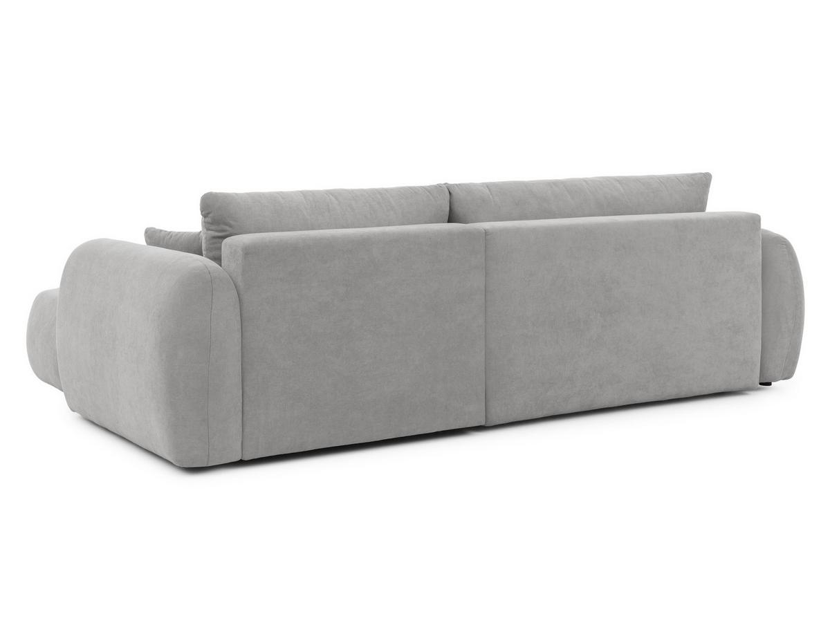ECKSOFA Loretto aus natürlichem Grau Webstoff mit Schlaffunktion, Bettkasten und tiefen Steppungen in Bubble-Optik - Schwarz/Grau, Holz/Kunststoff (275/180cm) - S-Style
