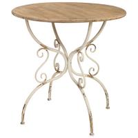 BEISTELLTISCH aus Metall und Holz, 80cm - Weiß, Metall (79/79/80cm) - Wanderlust