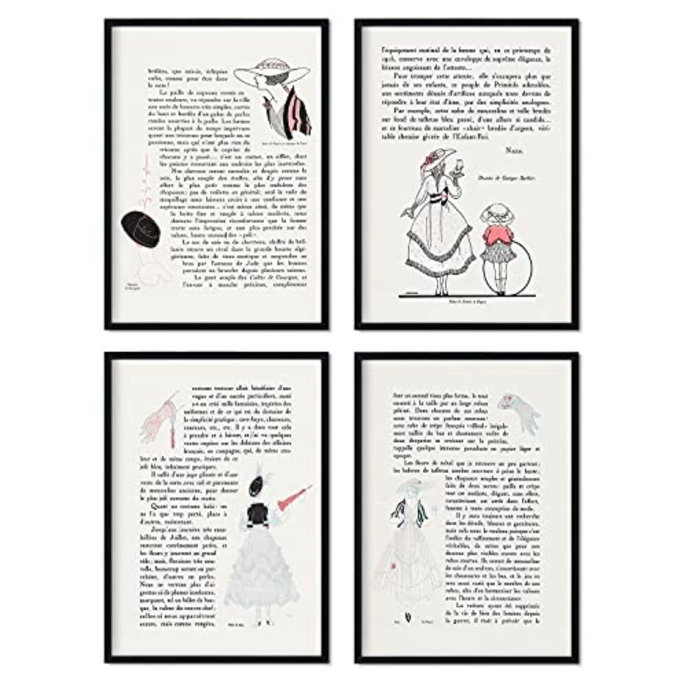 POSTER Set mit 4 Text 1 vom Künstler George Barbier A4 Rahmenlos - Klar, Papier (29.7/3cm) - Nacnic