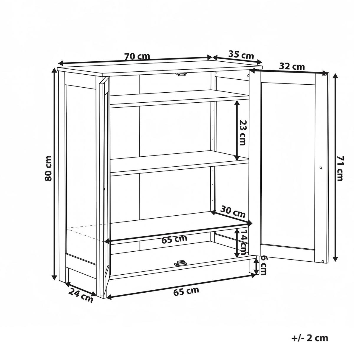 SCHUHSCHRANK Weiß Valcourt - Weiß, Holzwerkstoff (70/80/35cm) - Beliani