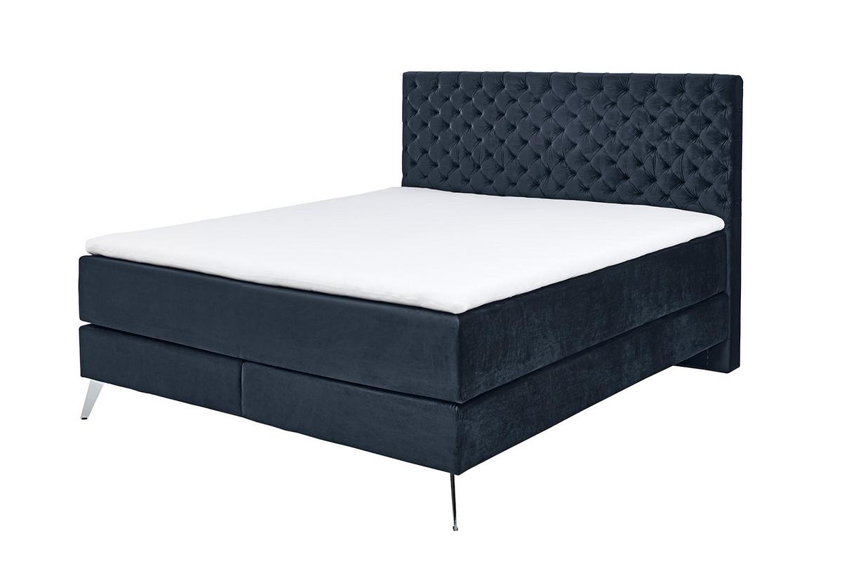 BOXSPRINGBETT SINDAR Blau Webstoff - Dunkelblau, Textil (160/200cm) - KAWOLA