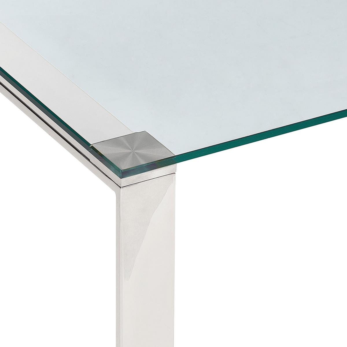 COUCHTISCH mit Glasplatte Silber Tilon - Transparent/Silberfarben, Glas (50/100/40cm) - Beliani