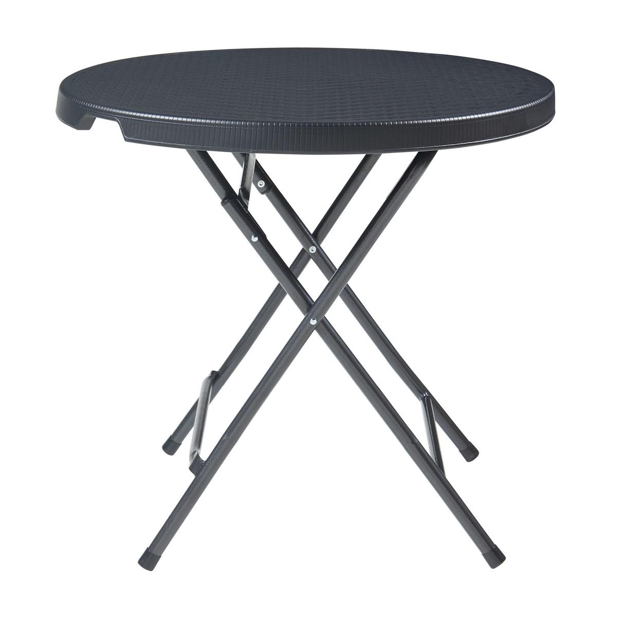KLAPPTISCH Mark - Schwarz, Kunststoff/Metall (80/80/74cm) - [en.casa]
