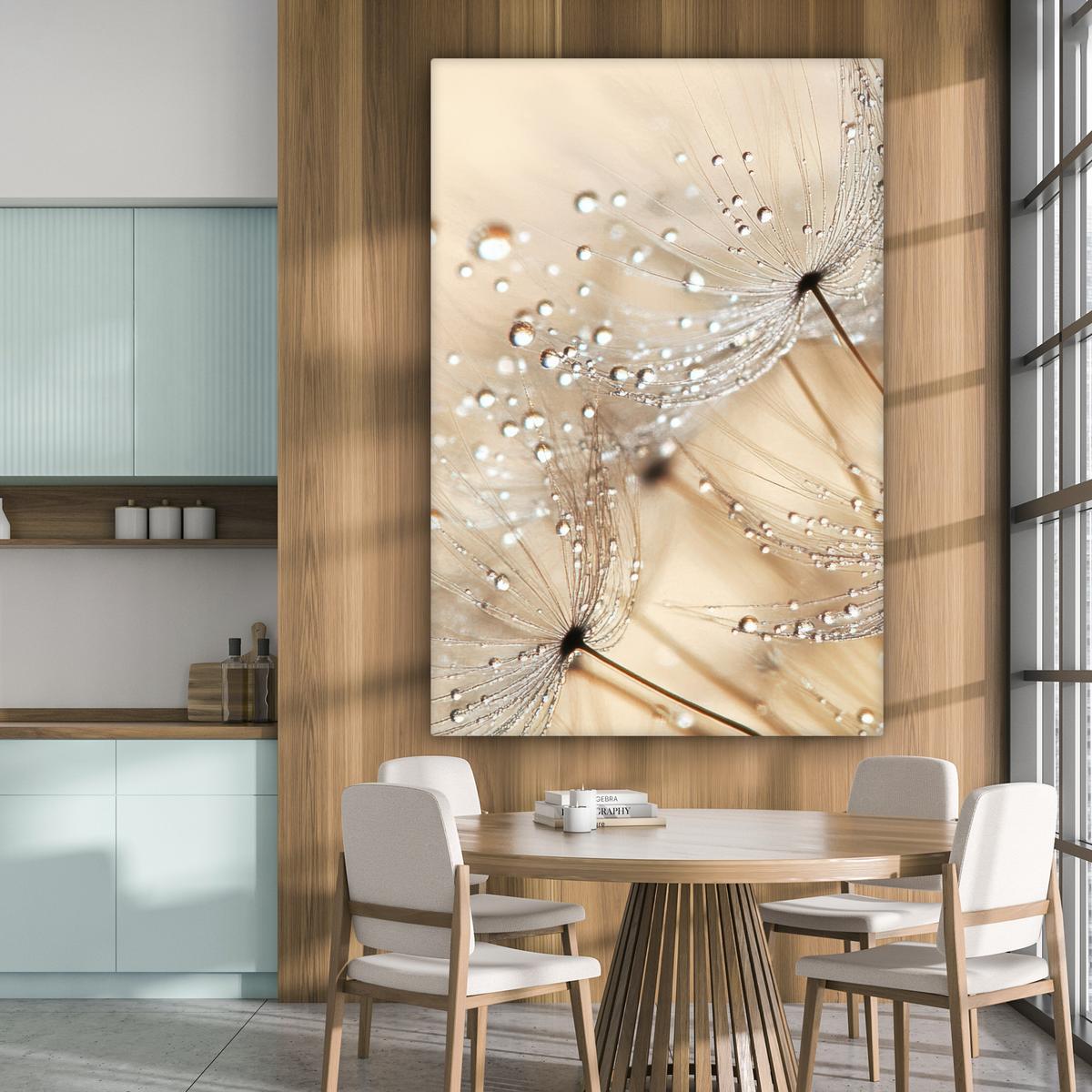 LEINWANDBILD Löwenzahn - Abstrakt - Natur - Beige Deko Groß 90x140 cm - Braun, Textil (90/140cm) - MuchoWow