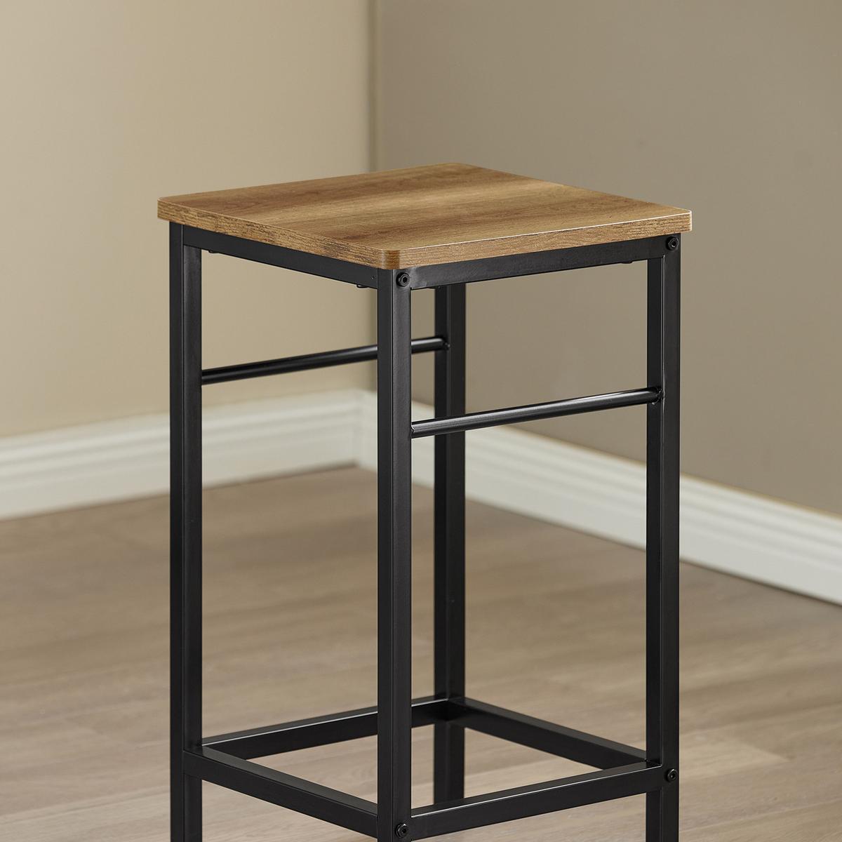 BARTISCH + 2 x BARHOCKER - Braun, Holzwerkstoff/Metall (80/88/50cm) - SoBuy