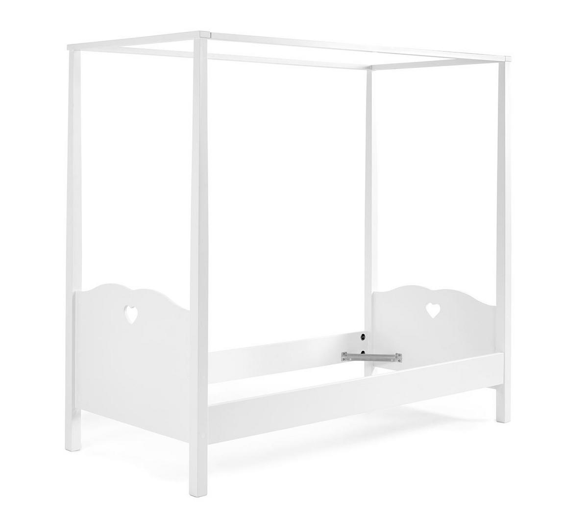 HIMMELBETT mit Nachtkommode Kamila 211x187x96 aus MDF in Weiß - Weiß, Holzwerkstoff (90/200cm) - 58aufmkessel