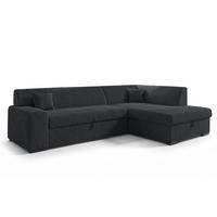 ECKSOFA L Form Minosa Schwarz 260/175/71 cm Rechts mit Schlaffunktion - Schwarz, Kunststoff/Textil (175/260cm) - AX Living