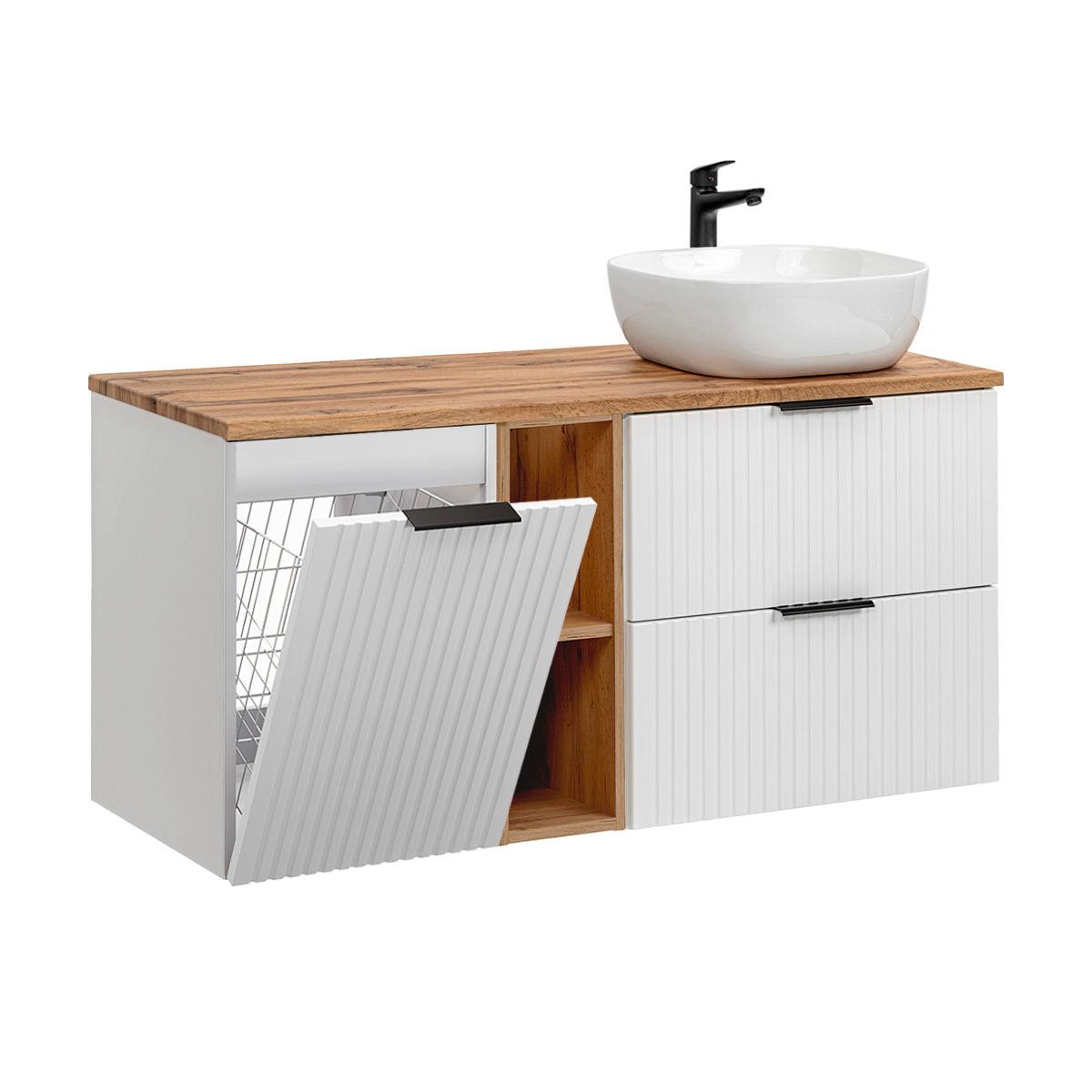 WASCHTISCH 120.8cm Adriel Weiß - Weiß, Holzwerkstoff (120.8/59/46cm) - Petits-meubles