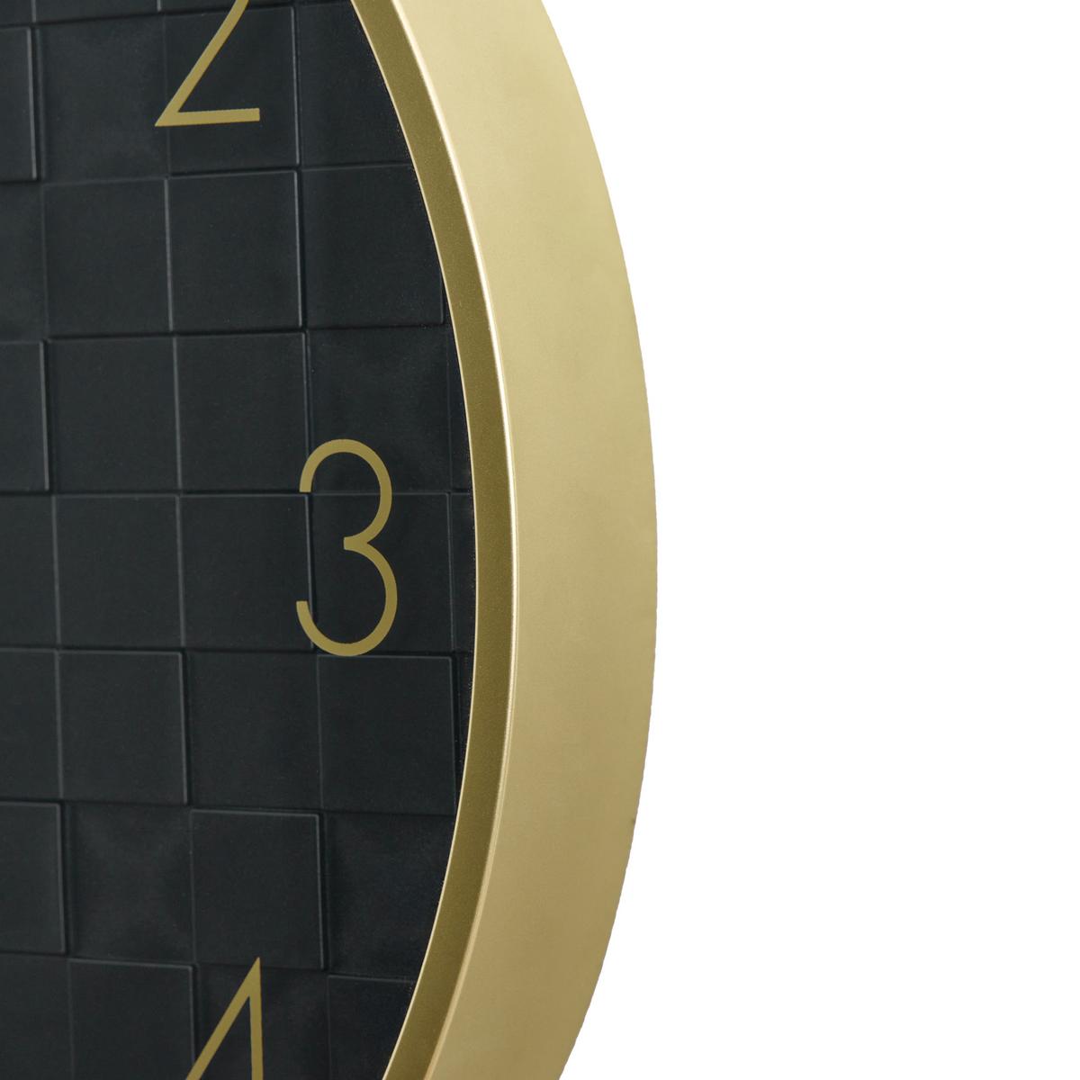 WANDUHR Schwarz Creuse - Goldfarben/Schwarz, Kunststoff (40/40/4cm) - Beliani