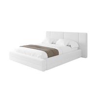 POLSTERBETT mit Bettkasten und Lattenrost, Bett mit Matratze H3/H4 - TEVO 140x200 Weiß - Weiß, Holzwerkstoff/Textil (140/200cm) - ALTDECOR