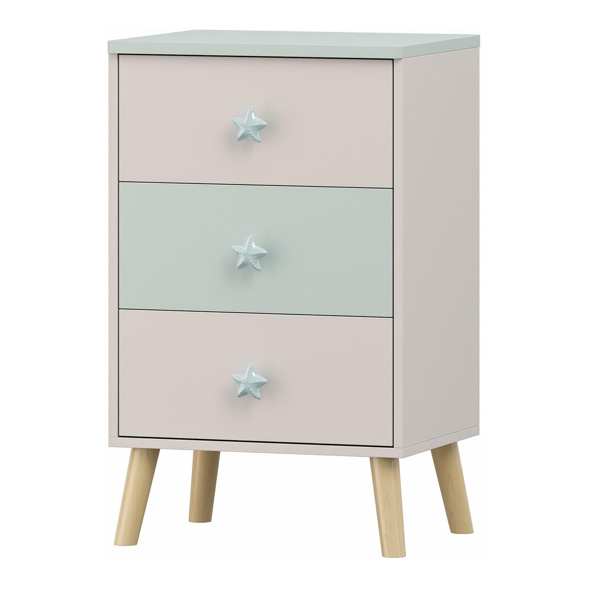 KINDERKOMMODE Sandnes - Weiß/Mintgrün, Holz/Holzwerkstoff (38/61.5/30cm) - [en.casa]