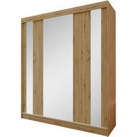 SCHWEBETÜRENSCHRANK Gaja 180/216/61 eiche Artisan mit Spiegel - Eiche Artisan, Holzwerkstoff (180/216/61cm) - Beautysofa