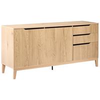 SIDEBOARD mit 2 Türen Hellbraun Moncton - Hellbraun, Holzwerkstoff (160/75/45cm) - Beliani