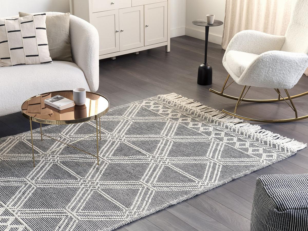 KURZFLOR-TEPPICH Toprakkale 230/160 cm - Grau, Textil (160/230cm) - Beliani