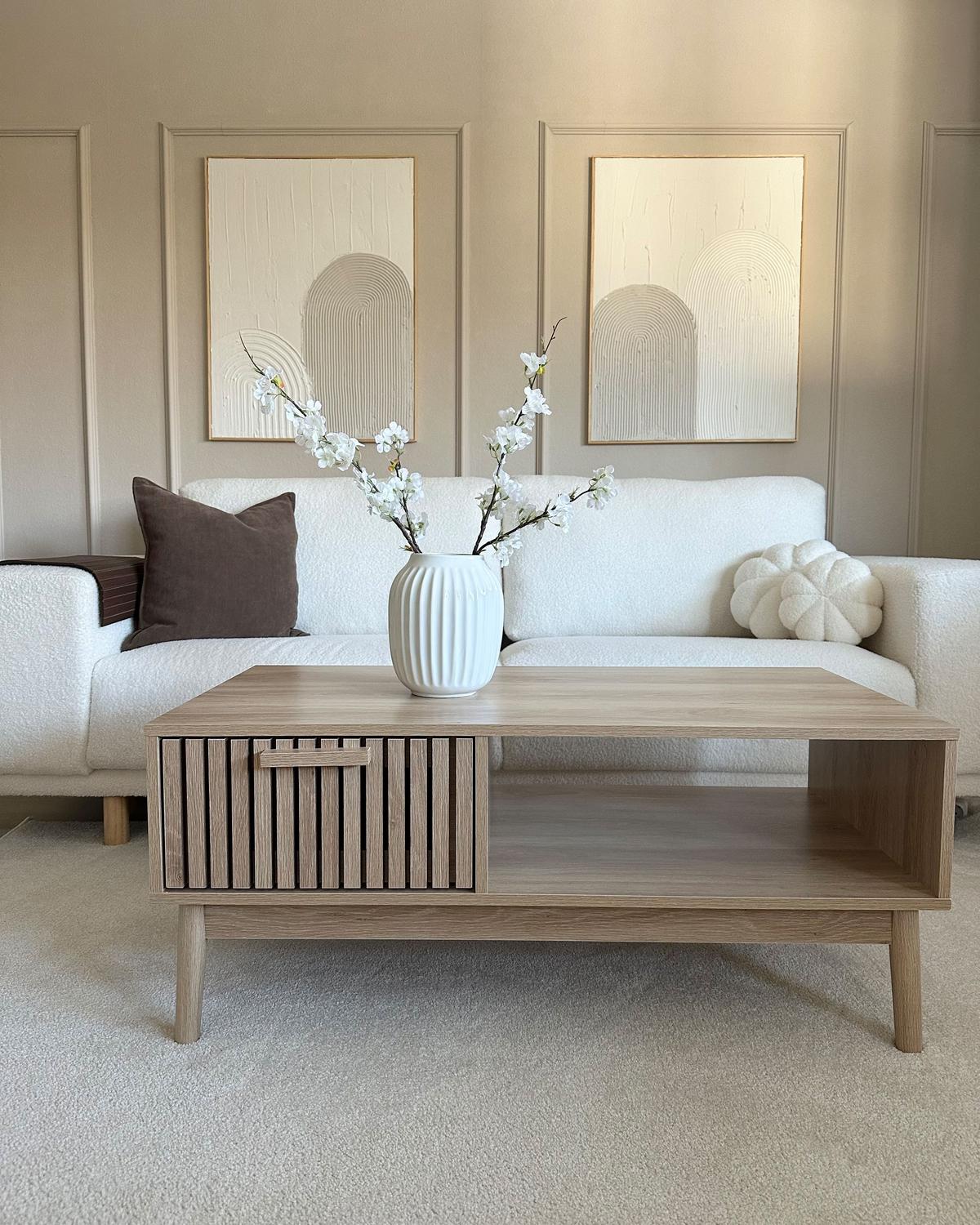 COUCHTISCH Hellbraun Lynwood - Braun, Holzwerkstoff (50/100/43cm) - Beliani