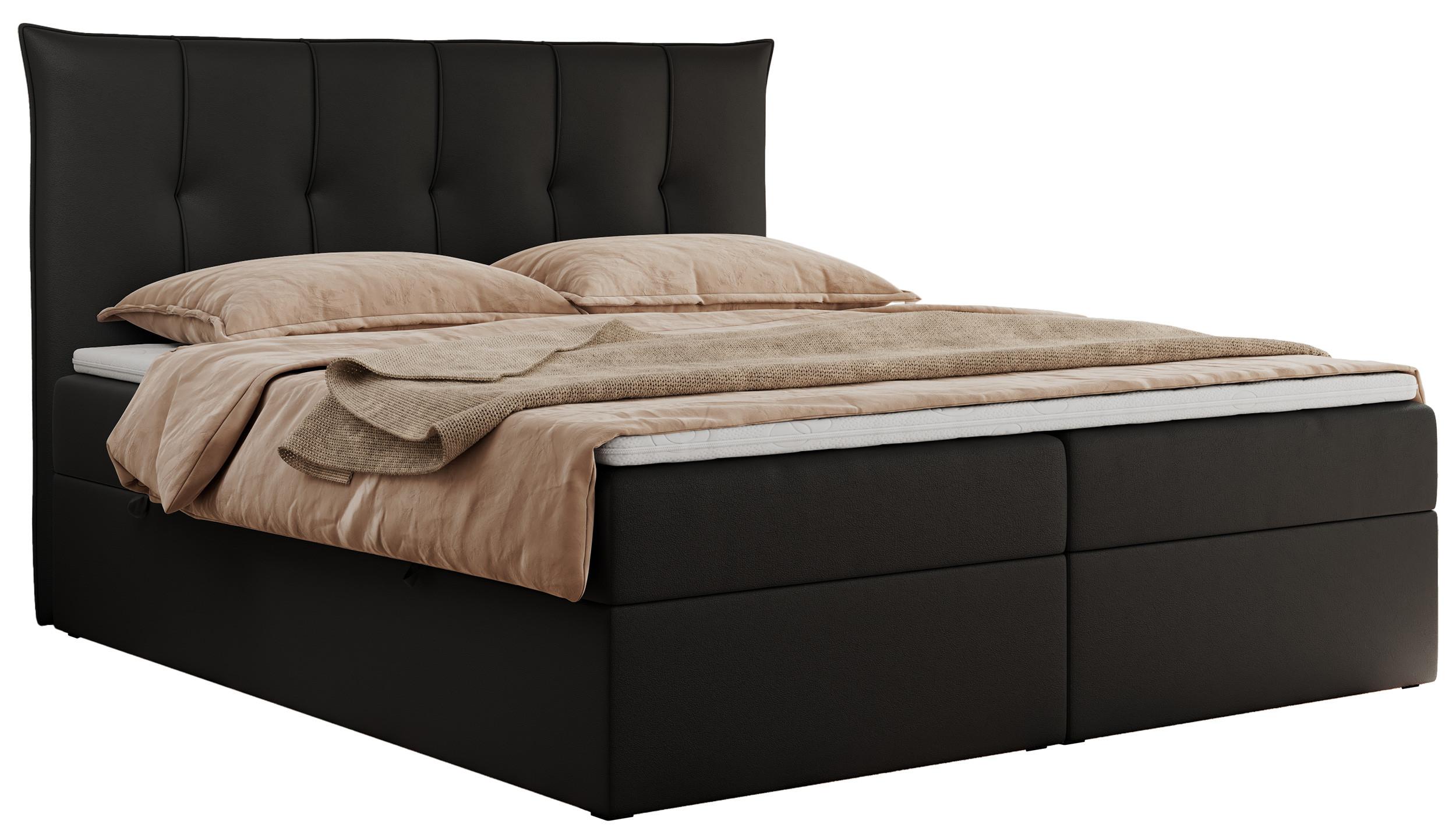 BOXBETT PREMIUM 10 140/200 Schwarz Kunstleder - H4 - Schwarz, Holz/Textil (140/200cm) - MKS