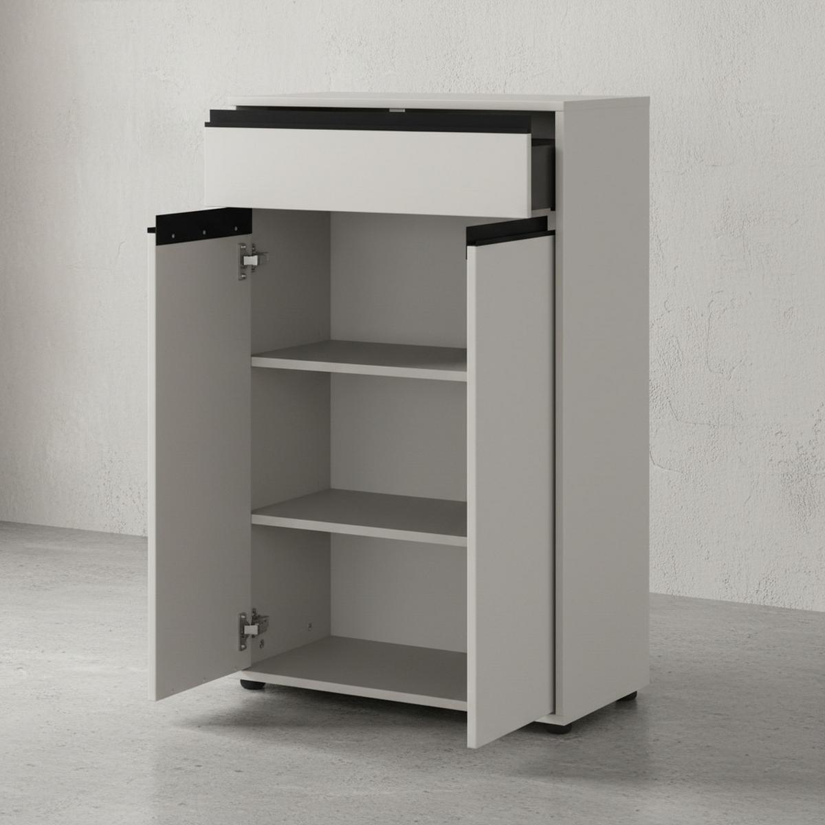 BADKOMMODE HAMBURG - Soft-Close & Matt-Optik | Steingrau - Grau, Holzwerkstoff (63/98/34cm) - KADIMA DESIGN