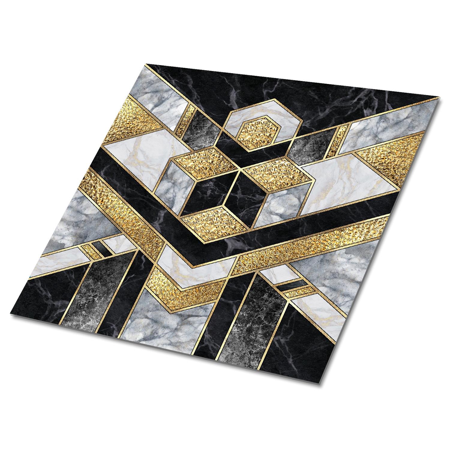 FLIESENAUFKLEBER 9 Stück 30x30 cm selbstklebend Geometrische Illusion - Multicolor, Textil (30/1.6/30cm) - TULUP