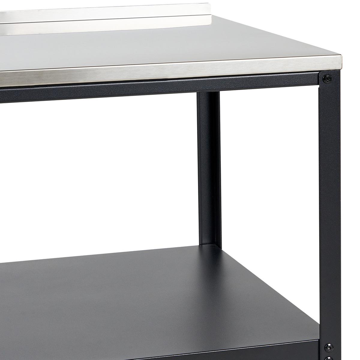 OUTDOOR-KÜCHENINSEL Stahl schwarz 50/50/92 cm Vilama - Silberfarben/Schwarz, Metall (50/90/50cm) - Beliani