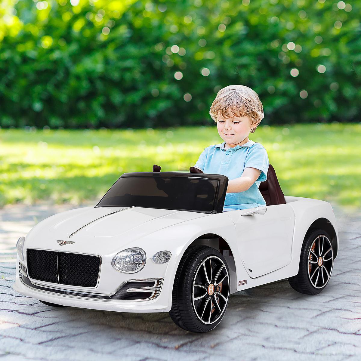 KINDER ELEKTROAUTO, Weiß, Metall+ Kunststoff - Weiß, Metall (33/17.5/24cm) - HOMCOM