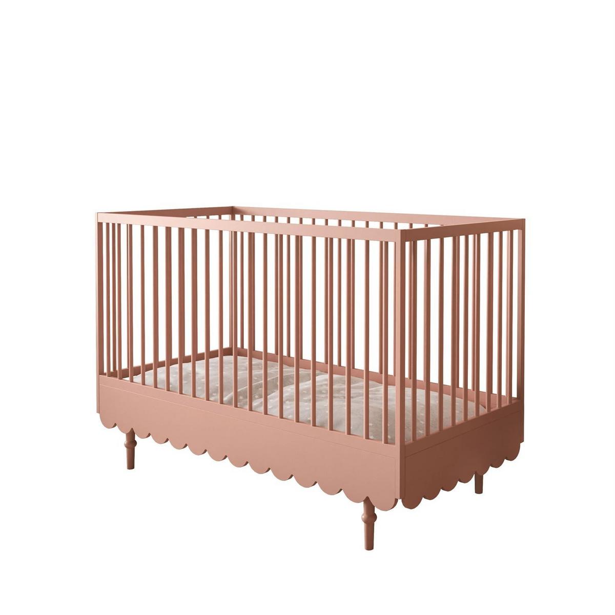 KINDERBETTCHEN BABUSHKA mit Matratze, Natürlich Rosa - Rosa, Holzwerkstoff