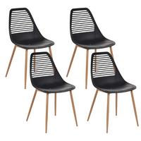 ESSZIMMERSTUHL 4er-Set Schwarz Montello - Schwarz/Braun, Kunststoff (46/84/54cm) - Beliani