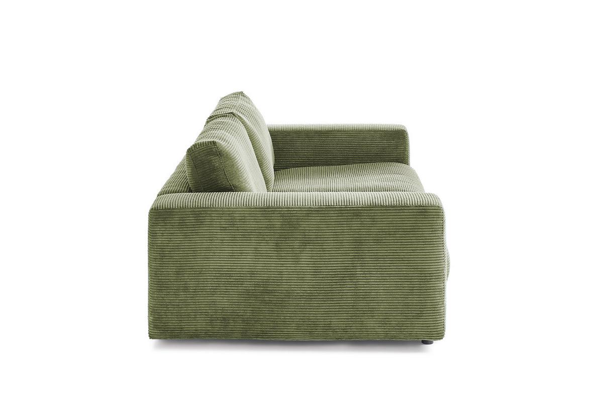 SOFA 2-SITZER MADELINE Grün Cord - Schwarz/Olivgrün, Kunststoff/Textil (230/85/127cm) - KAWOLA