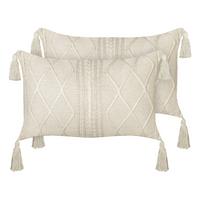 DEKOKISSEN 2er-Set Beige 30/50 cm Caesia - Beige, Textil (30/50cm) - Beliani