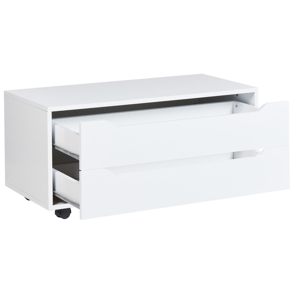 BADEZIMMERSCHRANK 80 cm Weiß Osasco - Weiß, Holzwerkstoff (80/39/39cm) - Beliani