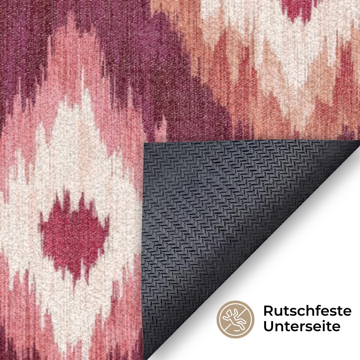 FUSSMATTE Diamantformen - Rosa - Muster - Textur Flurteppich 180x120 cm - Beere, Kunststoff (180/0.4cm) - MuchoWow
