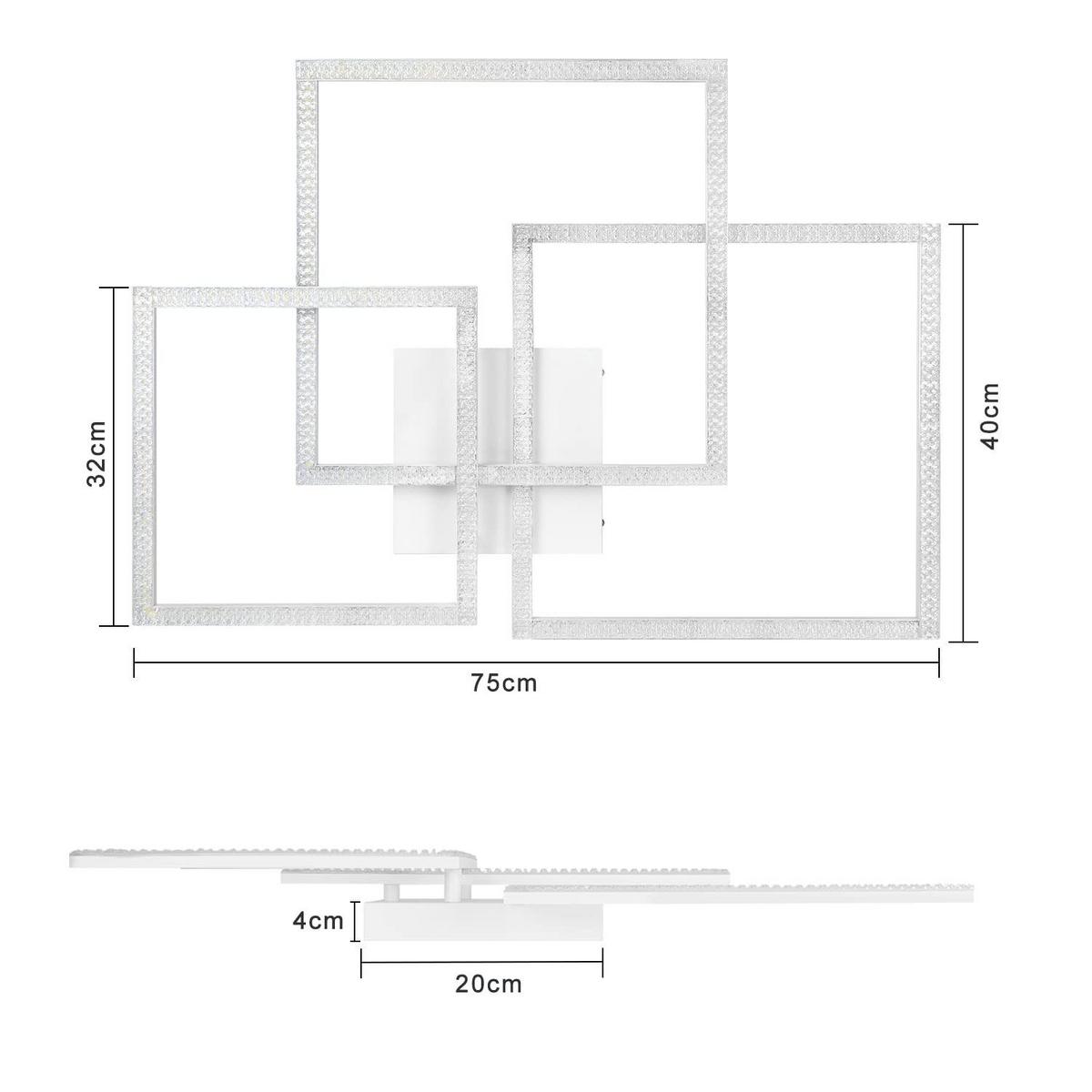 LED-DECKENLEUCHTE Brenntod 60.0/8.0/75.0 cm - Weiß, Metall (75/60/8cm) - ZMH