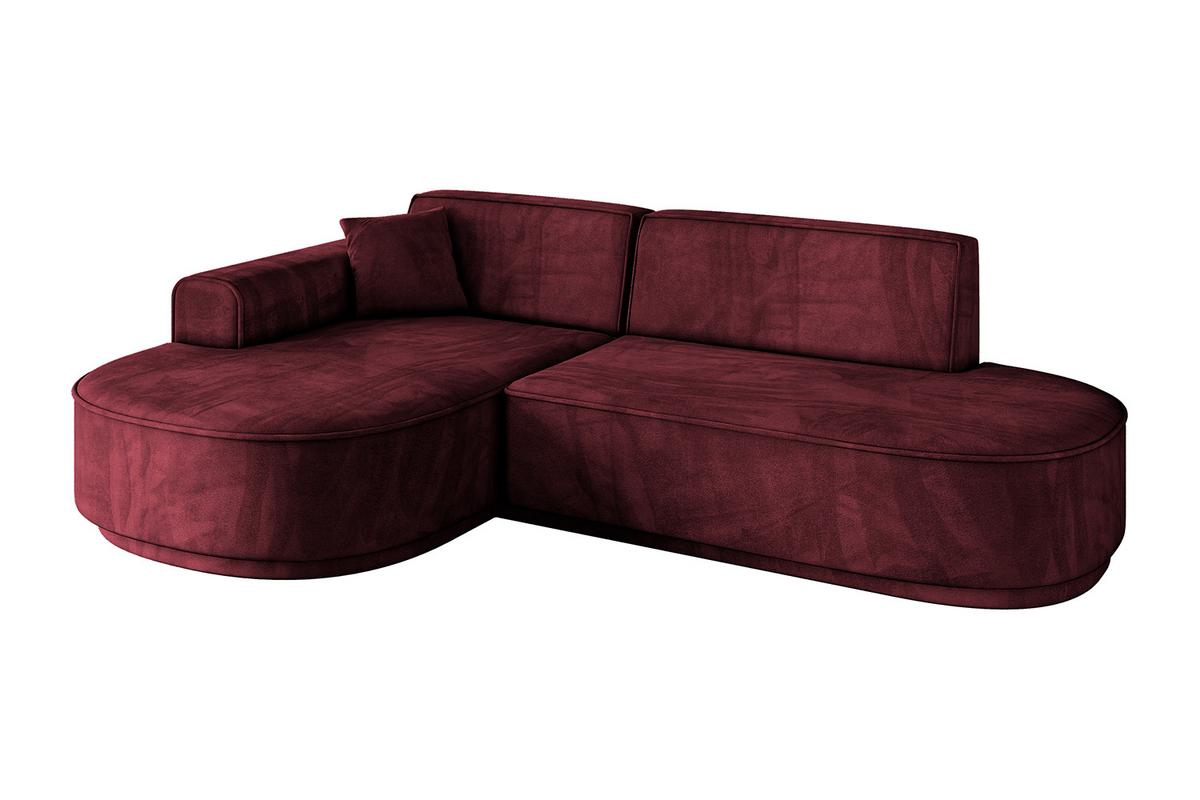 ECKSOFA Ottomane Links MARI-L1-v3 - 243x171x83 cm Bordeaux Velours - Bordeaux/Schwarz, Holzwerkstoff/Kunststoff (243/171cm) - ALTDECOR