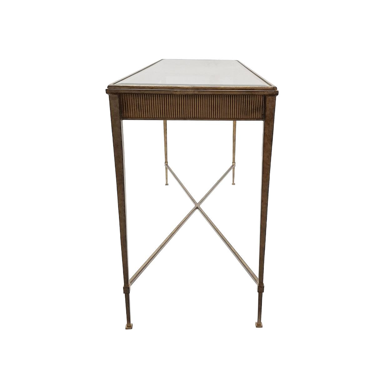 KONSOLE mit profiliertem rahmen - antoinette 120/42/76 cm - Goldfarben, Metall (120/42/76cm) - Signature