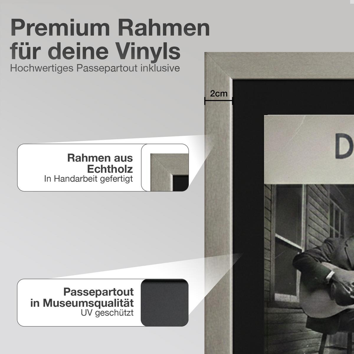 SCHALLPLATTEN RAHMEN 40/60 für Cover & Vinyl - Platinfarben, Holz (60/40cm) - K-Möbel