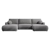 WOHNLANDSCHAFT Fuego U - Schwarz/Grau, Holz/Kunststoff (364/87/168cm) - MIRJAN24