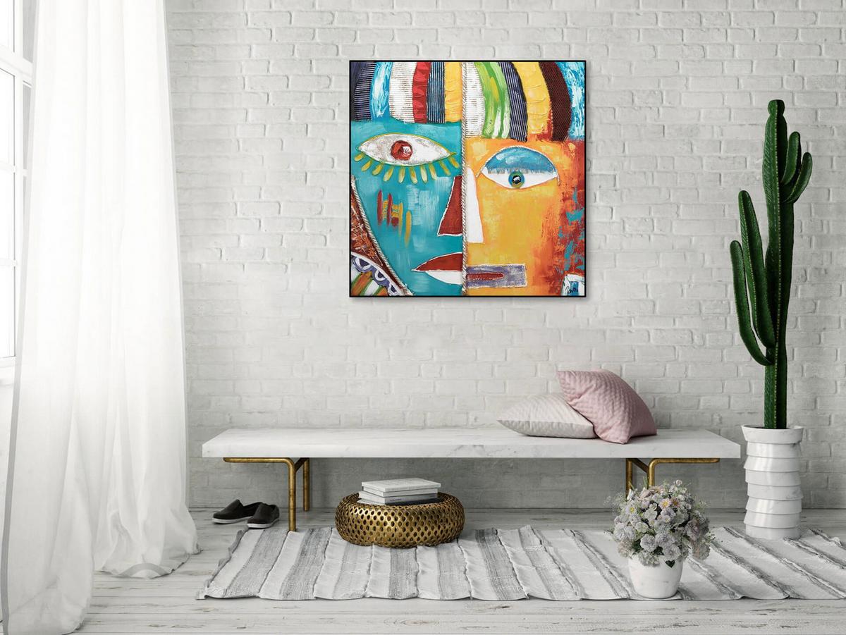 ACRYLBILD HANDGEMALT 80/80 cm - Multicolor, Holz/Textil (80/80cm) - KUNSTLOFT