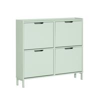 SCHUHSCHRANK Grün - Grün, Holzwerkstoff/Metall (100/91/19cm) - SoBuy