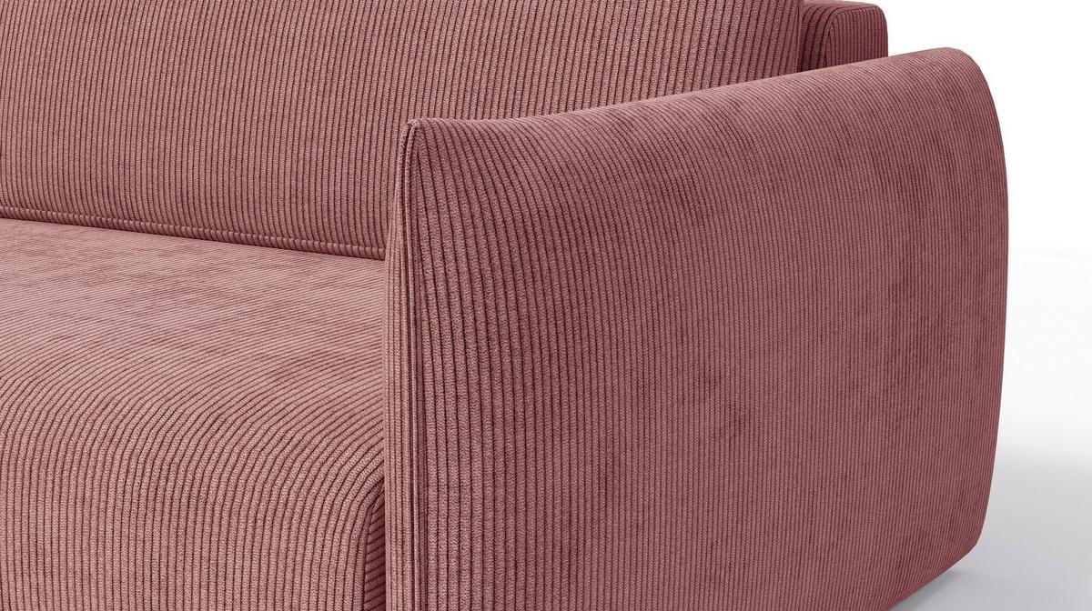 ECKSOFA TAUER 3-Sitzer rechts, altrosa - Altrosa/Schwarz, Holz/Textil (248/173cm) - Wozimo