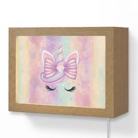 WANDLEUCHTE Einhorn - Glitzer - Regenbogen - Pastell 20x15 cm - Hellrosa, Holzwerkstoff (20/15/8cm) - OnlyWow