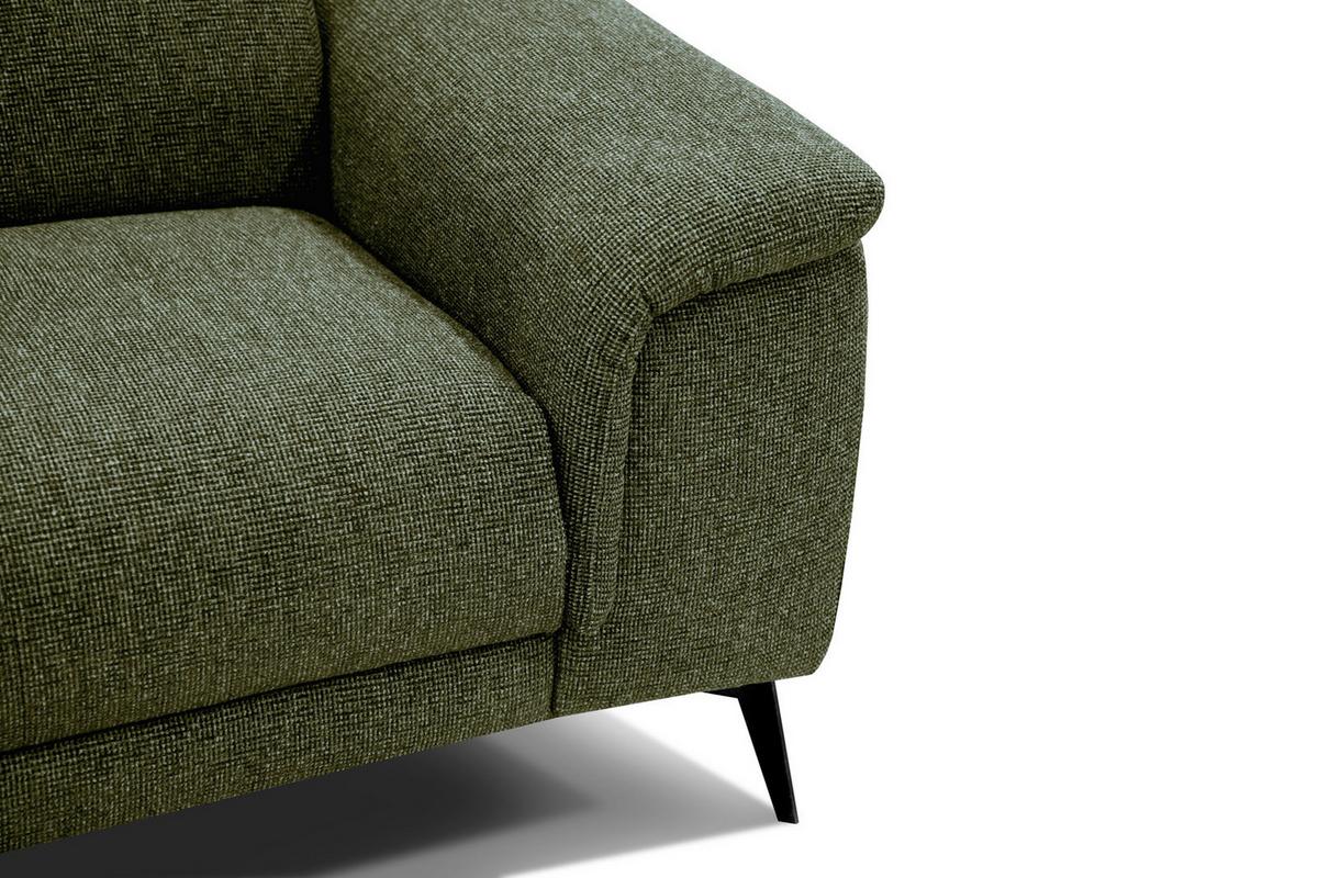 RELAXSOFA FIERO 3-Sitzer mit 1 Relaxfunktion, olivgrün - Schwarz/Olivgrün, Holzwerkstoff/Textil (212/82/103cm) - Wozimo