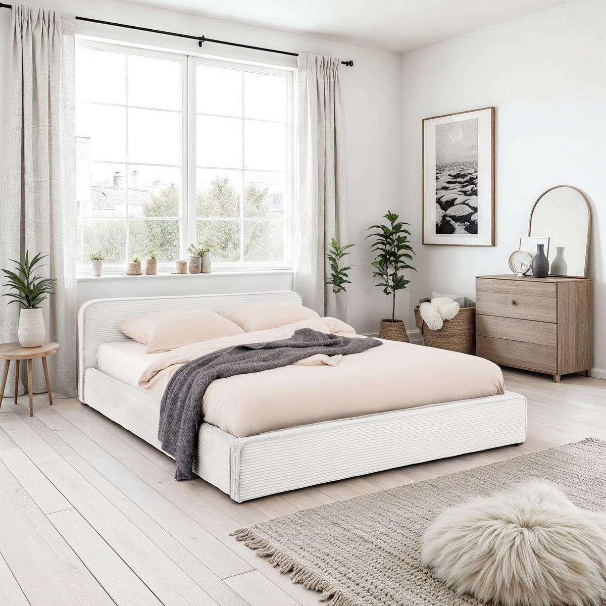 POLSTERBETT CURSIO 140X200 CM - Weiß, Textil (140/200cm) - IDIMEX